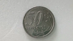 Moeda de 50 Centavos de 2012 Aço Inox com Reverso Duplicado Catalogada RE 03