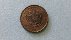 Moeda de 20 Réis de 1893 Bronze VINTÉM BHM03