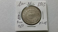 Moeda de 1000 Réis de 1852 Prata 917 3° Sistema 1° Tipo Linda ML 08 na internet