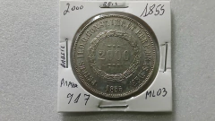 Moeda de 2000 Réis de 1855 Prata 917 3° Sistema 2° Tipo Linda ML 03 na internet