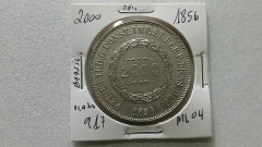 Moeda de 2000 Réis de 1856 Prata 917 3° Sistema 2° Tipo Linda ML 04 na internet