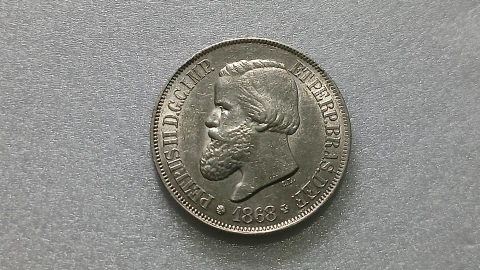 Moeda de 500 Réis de 1868 Prata 917 3° Sistema 3° Tipo Linda ML 09