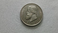 Moeda de 500 Réis de 1876 Prata 917 3° Sistema 3° Tipo Linda ML 10