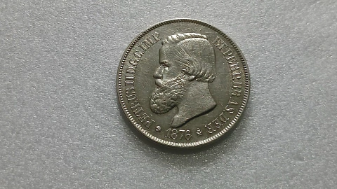 Moeda de 500 Réis de 1876 Prata 917 3° Sistema 3° Tipo Linda ML 10