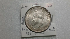 Moeda de 2000 Réis de 1888 Prata 917 3° Sistema 4° Tipo Linda ML 13 na internet