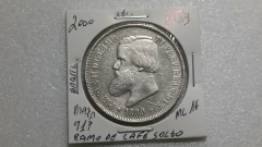 Moeda de 2000 Réis de 1889 Prata 917 3° Sistema 4° Tipo ( RAMO DE CAFÈ SOLTO ) Linda ML 14 na internet