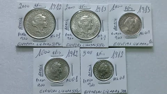 Moedas de 2000 / 1000 / 500 Réis de 1912 e 1913 Estrelas Ligadas Serie Completa ML 01 Lindas na internet