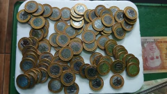 Moedas de 1 Real de 2016 Anel Aço Inox Banhado de Bronze Núcleo Aço Inox ( Lote 100 Moedas ) CIRCULADAS