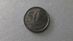 Moeda de 50 centavos de 2009 aço inox com Cunho Quebrado No Verso KK 21 - comprar online