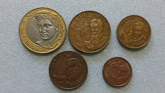 Moedas de 1 Real / 25 / 10 / 5 / 1 centavo de 1999 Serie Completa ( Moedas Circuladas ) JV 04 - comprar online