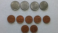 Moedas de 1 Centavo de 1994 à 2004 Aço Inox e Aço Inox Banhado de Cobre Serie Completa ( Moedas Circuladas ) AB 08 - comprar online