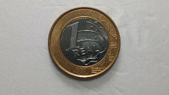 Moeda de 1 Real de 2015 Anel Aço Inox Banhado de Bronze Núcleo Aço Inox Paracanoagem Data Marcada DUPLA No Verso WW 09 - comprar online