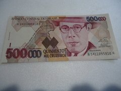 Cédula de 500000 Mil Cruzeiros de 1993 C 232 1ª Serie A 3411095910 A Chancelas de Elizeu Resende Paulo Ximenes Flor de Estampa
