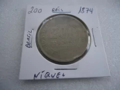 Moeda de 200 Réis de 1874 Níquel Z6