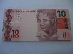 Cédula de 10 Reais de 2018 C.349 Serie G G 014471215 Chancelas de Guardia e Goldfajn Flor de Estampa - comprar online