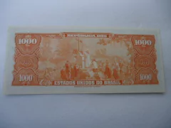 Cédula de 1000 Cruzeiros de 1963 C.056 Serie 3378a Numero 022624 Flor de Estampa - comprar online