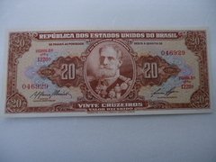 Cédula de 20 Cruzeiros de 1959 C.086 Serie 1220a Numero 046929 Flor de Estampa