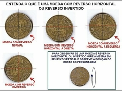 Moeda de 1 Real de 2002 JK Anel Aço Inox Banhado de Bronze e Núcleo de Aço Inox Reverso Horizontal à Direita T 01 - loja online
