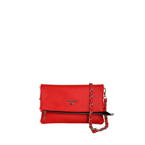 Cartera sobre plegable cadena Las Oreiro modelo o1008 100% cuero Color rojo - comprar online