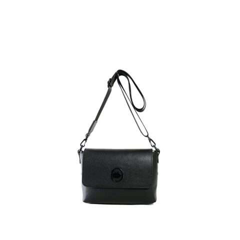Cartera Remaches Las Oreiro Love Modelo O1034 - Negra- 100% Cuero - comprar online