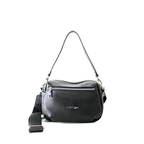 Bandolera Oreiro Love de cuero Modelo O1041 Negra - comprar online