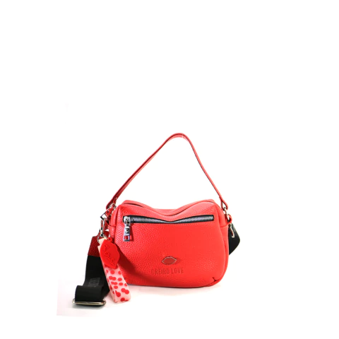 Bandolera Oreiro Love de cuero Modelo O1041 Rojo - comprar online