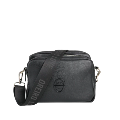 Crossboby con bolsillo Oreiro Love Modelo O1053 100% cuero Negra - comprar online