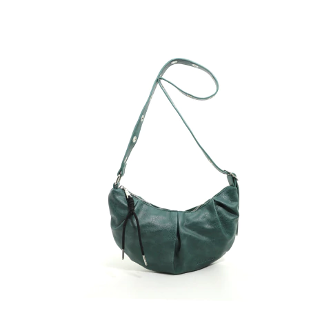 Cartera Oreiro Love tipo medialuna Modelo 22506 Petroleo - comprar online