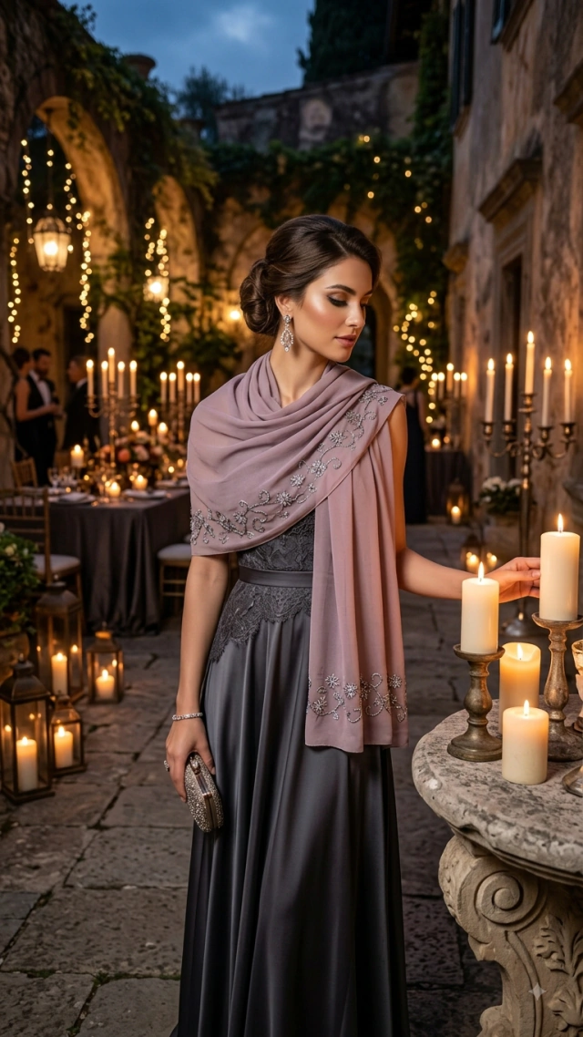 Pashminas bordadas de noche de Spiga 31