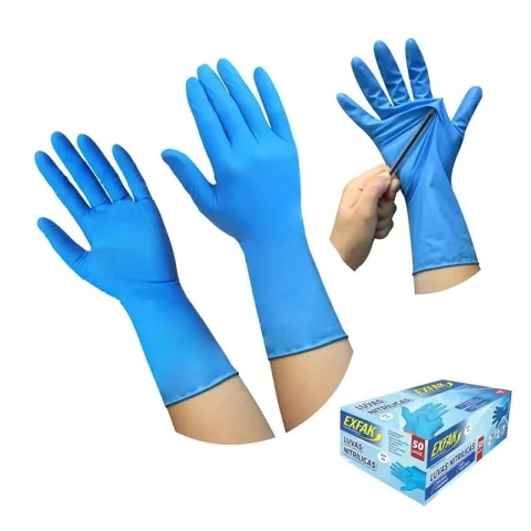 PAR DE LUVAS NITRILICA FINA ULTRA RESISTENTE TAM G - EXFAK