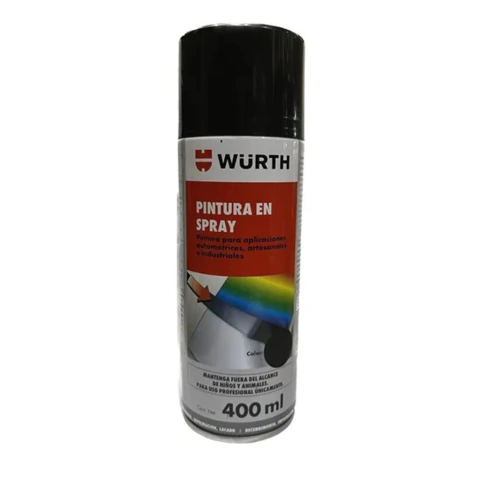Pintura En Aerosol / Spray Color Negro Mate Würth 400ml