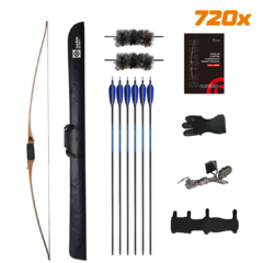 Kit Arco Long Bow - Arco Tradicional de Madeira