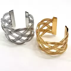 Bracelete de Metal Largo Trança
