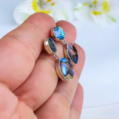 Imagem do Brincos de prata 925 e abalone (B2424)