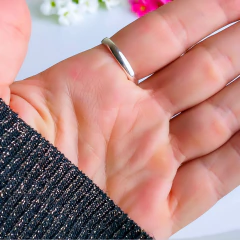 Anel de prata 925 com pedra natural quartzo rosa (A2892) na internet