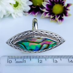 Anel de prata 925 com abalone natural (A2092)