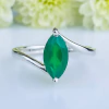 Anel de prata 925 com pedra natural ágata verde (A2314) - comprar online