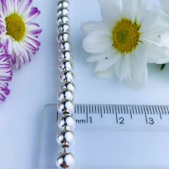 Pulseira ajustável de prata 925 bolas (P1124)