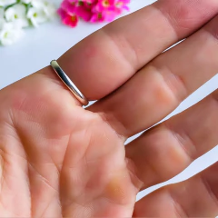 Anel de prata 925 com pedra natural esmeralda (A2882) na internet