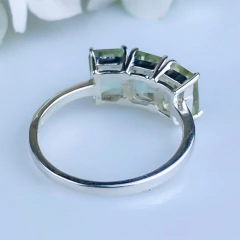 Anel de prata 925 com pedra natural prasiolita (A2938) - comprar online