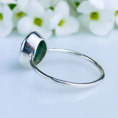 Anel de prata 925 com pedra natural esmeralda (A2921) - PRATAdaPEDRA