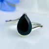 Anel de prata 925 com pedra natural ônix (A2541)