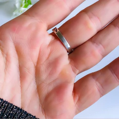 Anel de prata 925 com pedra da lua natural (A2896) - loja online