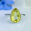 Anel de prata 925 com pedra natural green gold (A2540)