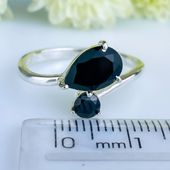Anel de prata 925 com pedra natural ônix (A2352) - loja online