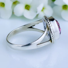 Anel de prata 925 com pedra natural topázio místico (A2925) - PRATAdaPEDRA