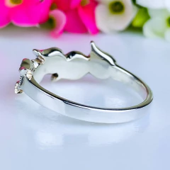 Anel de prata 925 com zircônias vermelhas e marcassitas (A2853) - loja online