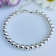 Pulseira ajustável de prata 925 bolas (P1124)