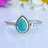 Anel de prata 925 com pedra natural turquesa (A2516) - comprar online