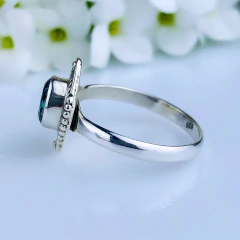 Anel de prata 925 com pedra natural topázio místico (A2931) na internet